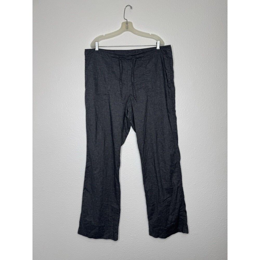 Prana Sutra Pants XL Hemp Blend Stretch Yoga Athleisure Pull On Gray Wide Leg